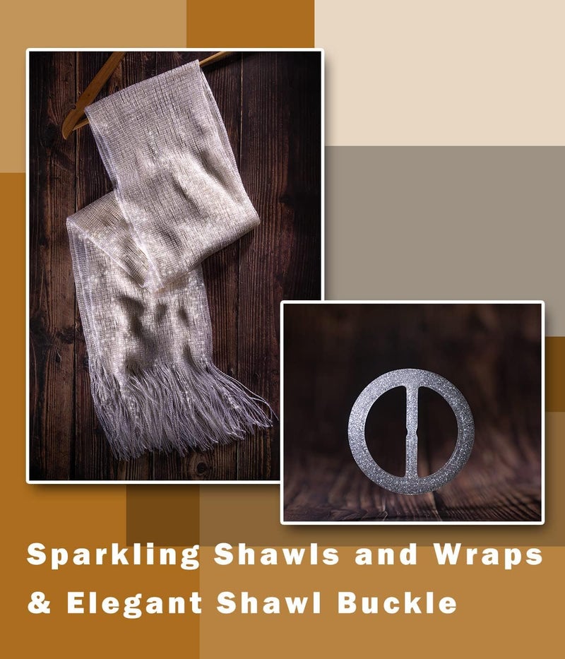 KUNINDOME Sparkling Metallic Shawls and Wraps with Buckle,for Evening Dresses Party Wedding Bride Bridesmaid - Image 1